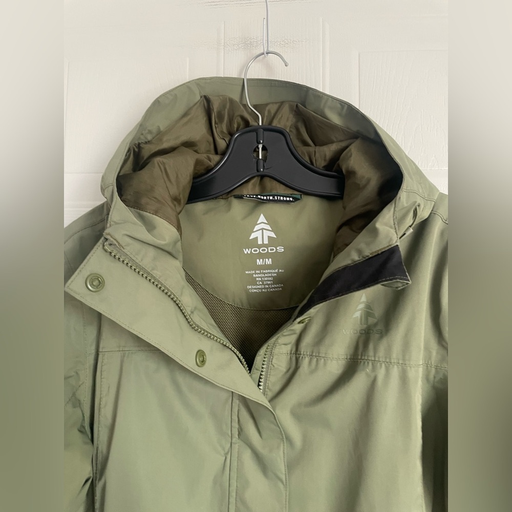 Gorpcore Woods Hooded Rain Jacket Windbreaker Olive Green M - Picture 2 of 16